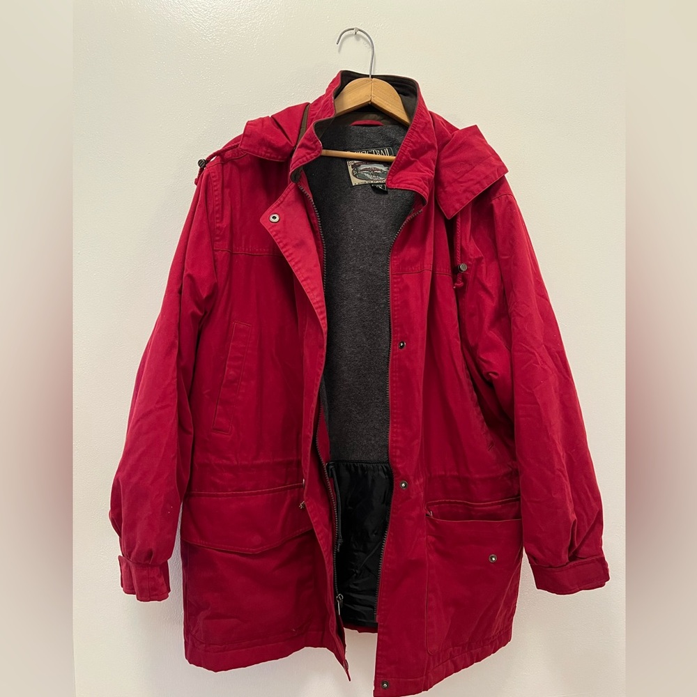 Pacific Trail Crimson Coat Removable Hood Women’s 1X Fleece Lined